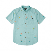 Billabong Sundays Mini Short Sleeve Shirt - Men's M Seaglass