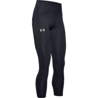 Under Armour Qualifier Speedpocket Perforated Ankle Crop Legging - Women's Black / Black / Reflective l REGULAR