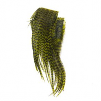 Hareline Bugger Hackle Patches One Size Grizzly Olive