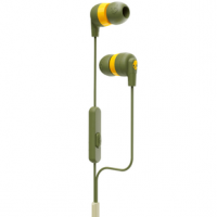 Skullcandy Ink'd+ Earbud Headphones with Microphone One Size Moss/Olive/Yellow