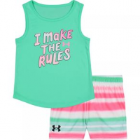 Under Armour "I Make The Rules" Tank Top & Shorts Set - Girls' 4T Anti Freeze