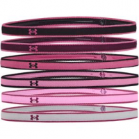 Under Armour Mini Headbands - 6 Pack One Size Black/Polaris Purple/Pink Quartz