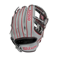 Wilson A2000 SC1975SS Infield Baseball Glove Grey / Black / Red 11.75" Right Hand Throw