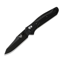 Benchmade Mini Osborne - 2.92" Plain Edge Knife BLACK BLACK CPM-S30V STUD