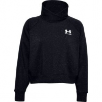 Under Armour Rival Fleece Wrap Neck Pullover Sweatshirt - Women's xs Black/White