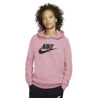 Nike Essential Fleece Pullover Hoodie - Women's Pink Glaze / Htr / Black XS