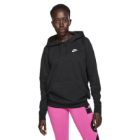 Nike Fleece Pullover Hoodie - Women's M Black/White
