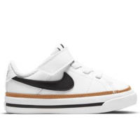 Nike Court Legacy Shoe - Youth 8 C White/Black/Desert Ochre/Gum Light Brown Regular