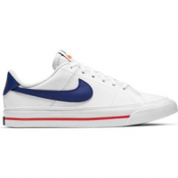 Nike Court Legacy Shoe - Youth 3.5 Y White/Deep Royal Blue/University Red Regular