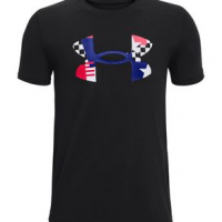 Under Armour Freedom Big Flag Logo T-shirt - Boys' XL Black/Royal