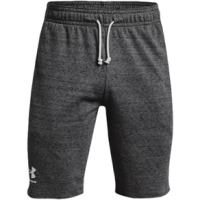 Under Armour Rival Training Terry Short - Men's L Pitch Gray Full Heather/Onyx White
