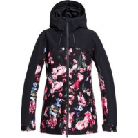 Roxy Stated Parka Snow Jacket - Women's XL True Black/Blooming Party