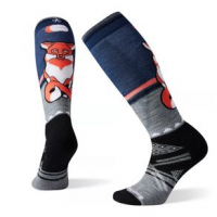 Smartwool PhD Ski Medium Fox Pattern Sock - Women's S BRIGHT CORAL