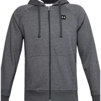 Under Armour Rival Fleece Full Zip Hoodie - Men's L Pitch Gray Light Heather/Onyx White