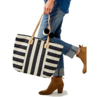 Carve Designs Harbor Springs Tote - Women's Black / White One Size