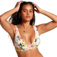 Volcom Counting Down Floral Print Bikini Top - Women's M Multi