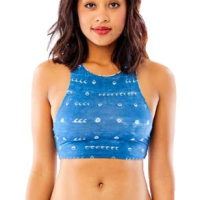 Carve Designs Sanitas Reversible Bikini Top - Women's Shibori / Playa Stripe M