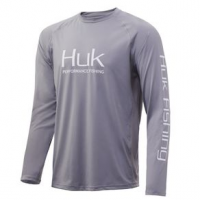 Huk Pursuit Vented Long Sleeve Shirt - Men's XL Sharkskin
