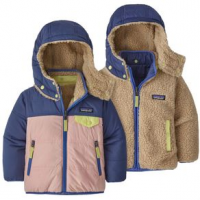 Patagonia Reversible Tribbles Hoody - Toddler 12M Seafan Pink w/Current Blue