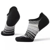 Smartwool PhD Run Light Elite Striped Micro Sock - Women's M Black / Light Grey
