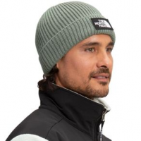 The North Face Logo Box Cuffed Beanie - Unisex One Size Agave Green