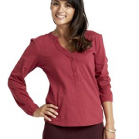 Carve Designs Newport Long Sleeve Shirt - Women's S Pomegranate
