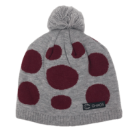 Chaos Eria Beanie - Girls' Grey Heather / Maroon Dots 7/10