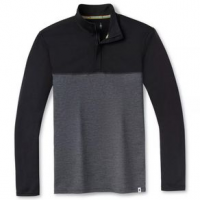Smartwool Merino Sport 150 Colorblock 1/4 Zip Jacket - Men's L Black/Charcoal Heather