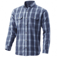 Huk Maverick Flannel Shirt - Men's L Silver Blue