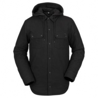 Volcom Field Insulated Flannel Jacket - Men's XL Black On Black