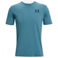 Under Armour Sportstyle Left Chest Short Sleeve Shirt - Men's Blue Flannel / Black XXL