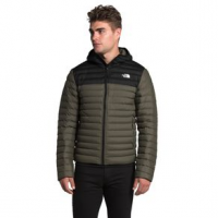 The North Face Stretch Down Hoodie - Men's L New Taupe Green / TNF Black