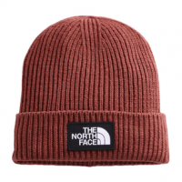 The North Face Logo Box Cuffed Beanie One Size Brick House Red