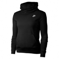 Nike Sportswear Club Fleece Funnel Neck Hoodie - Women's M Black / Black / White