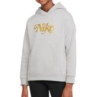 Nike Sportswear Club Fleece Hoodie - Kids' Light Smoke Grey / Metallic Gold Youth S