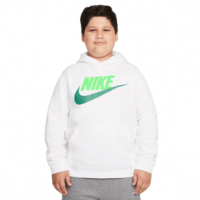 Nike Club + HBR Pullover - Boys' XL White / Green Strike