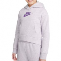 Nike Sportswear Club Fleece Hoodie - Girls' S Purple Chalk / Heather / Wild Berry