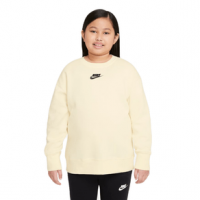 Nike Sportswear Club Fleece Crew Sweatshirt - Girls' M Coconut Milk / Black