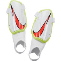Nike Charge Soccer Shin Guards - Kids' White / Volt / Bright Crimson M
