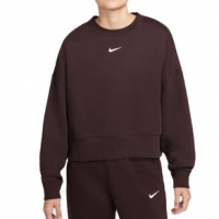 Nike Collection Essentials Oversized Fleece Crew - Women's XS Brown BasaLight / White