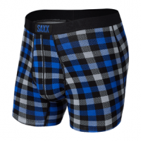 Saxx Vibe Modern Fit Boxer - Men's XL Blue Flannel Check