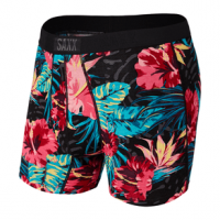 Saxx Vibe Modern Fit Boxer - Men's S Red Hibiscus