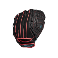 Wilson Flash 11" Fastpitch Infield Glove Youth - 2022 Black / Watermelon / Tropical Blue 12" Left Hand Throw