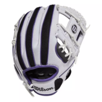 Wilson A200 EZ Catch 10" T-Ball Glove - Kids' White / Black / Purple 10" Right Hand Throw