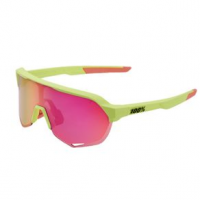 100% S2 Hiper Sunglasses One Size Matte Washed Out Neon Yellow / Purple Miltilayer Mirror Lens