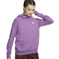 Nike Essential Funnel-neck Fleece Pullover Hoodie - Women's XL Violet Shock / Heather / White