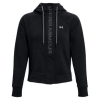 Under Armour Rival Fleece Mesh Full-Zip Hoodie - Women's Black / White M