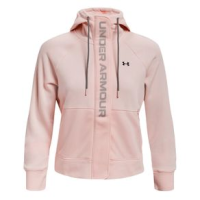 Under Armour Rival Fleece Mesh Full-Zip Hoodie - Women's Micro Pink / Black S