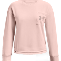 Under Armour Rival Fleece Mesh Crew - Women's Micro Pink / Black M