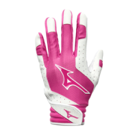 Mizuno Finch Youth Softball Padded Batting Glove White / Pink S